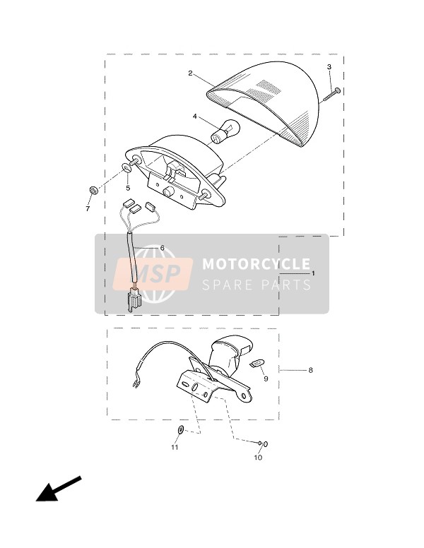 Yamaha YQ100 AEROX 2002 Tail Light for a 2002 Yamaha YQ100 AEROX